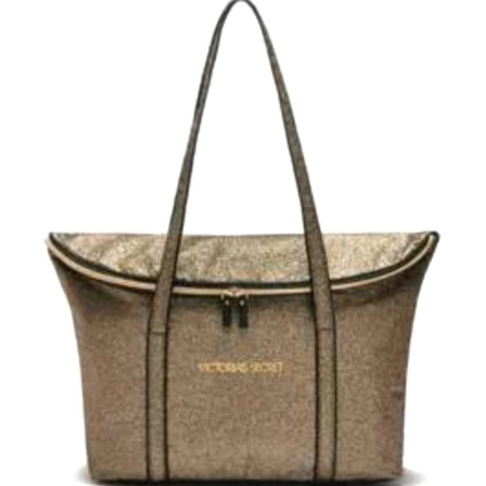 VS Gold Glitter Weekender Travel Bag